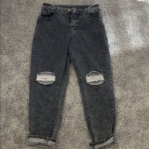 Black straight leg jeans